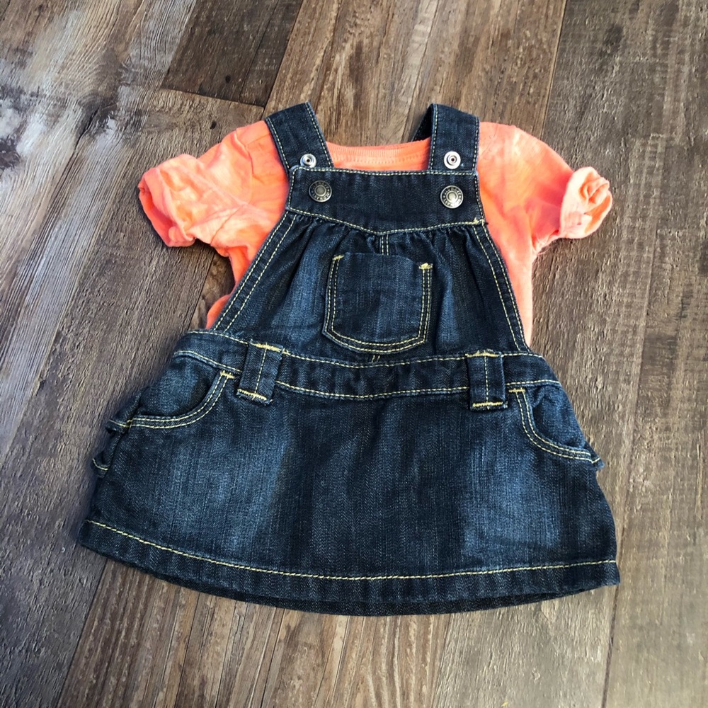Skirt Overalls and Matching Undershirt 0-3